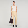 Oversized Linen And Cotton Trousers Butter Cream