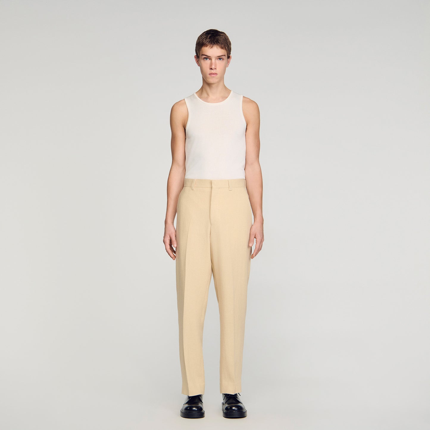 Oversized Linen And Cotton Trousers Butter Cream