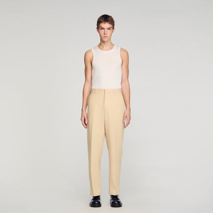 Oversized Linen And Cotton Trousers Butter Cream