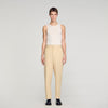 Oversized Linen And Cotton Trousers Butter Cream