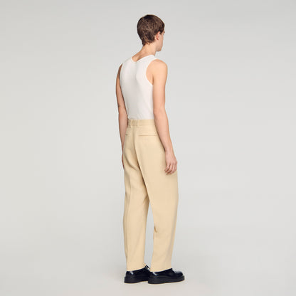 Oversized Linen And Cotton Trousers Butter Cream