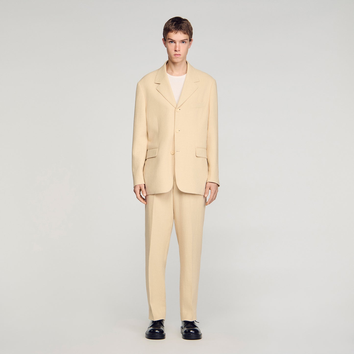 Oversized Linen And Cotton Trousers Butter Cream