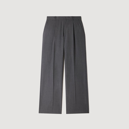 Croisee 4B Pinstripes Abstract print wool trousers Middle Grey