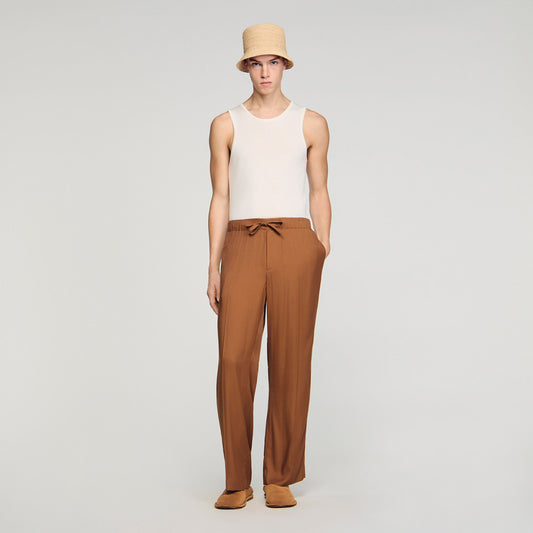 Pyjama Pant Drawstring Flowing Trousers Whisky