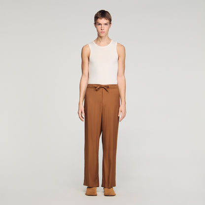 Pyjama Pant Drawstring Flowing Trousers Whisky