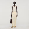 Pyjama Buttons Pant Flowing Elasticated Trousers Butter Cream
