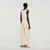 Pyjama Buttons Pant Flowing Elasticated Trousers Butter Cream