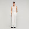 Croise Mode Lin Linen Suit Trousers WHITE