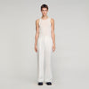 Croise Mode Lin Linen Suit Trousers WHITE