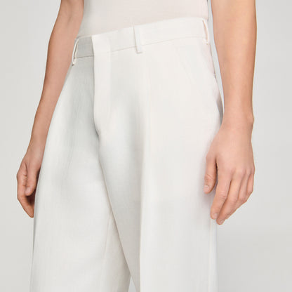 Croise Mode Lin Linen Suit Trousers WHITE