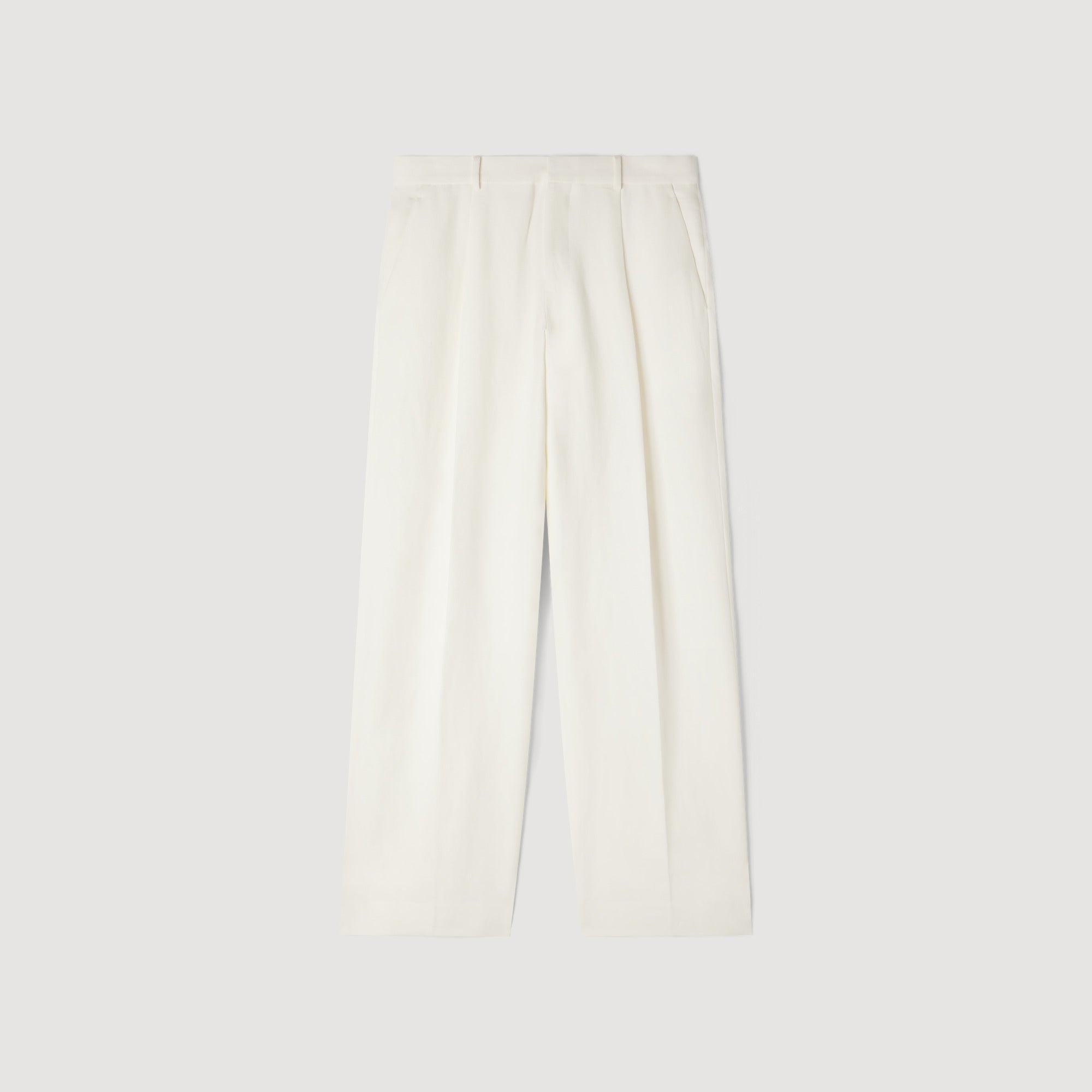 Croise Mode Lin Linen Suit Trousers WHITE