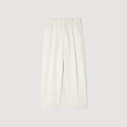 Croise Mode Lin Linen Suit Trousers WHITE