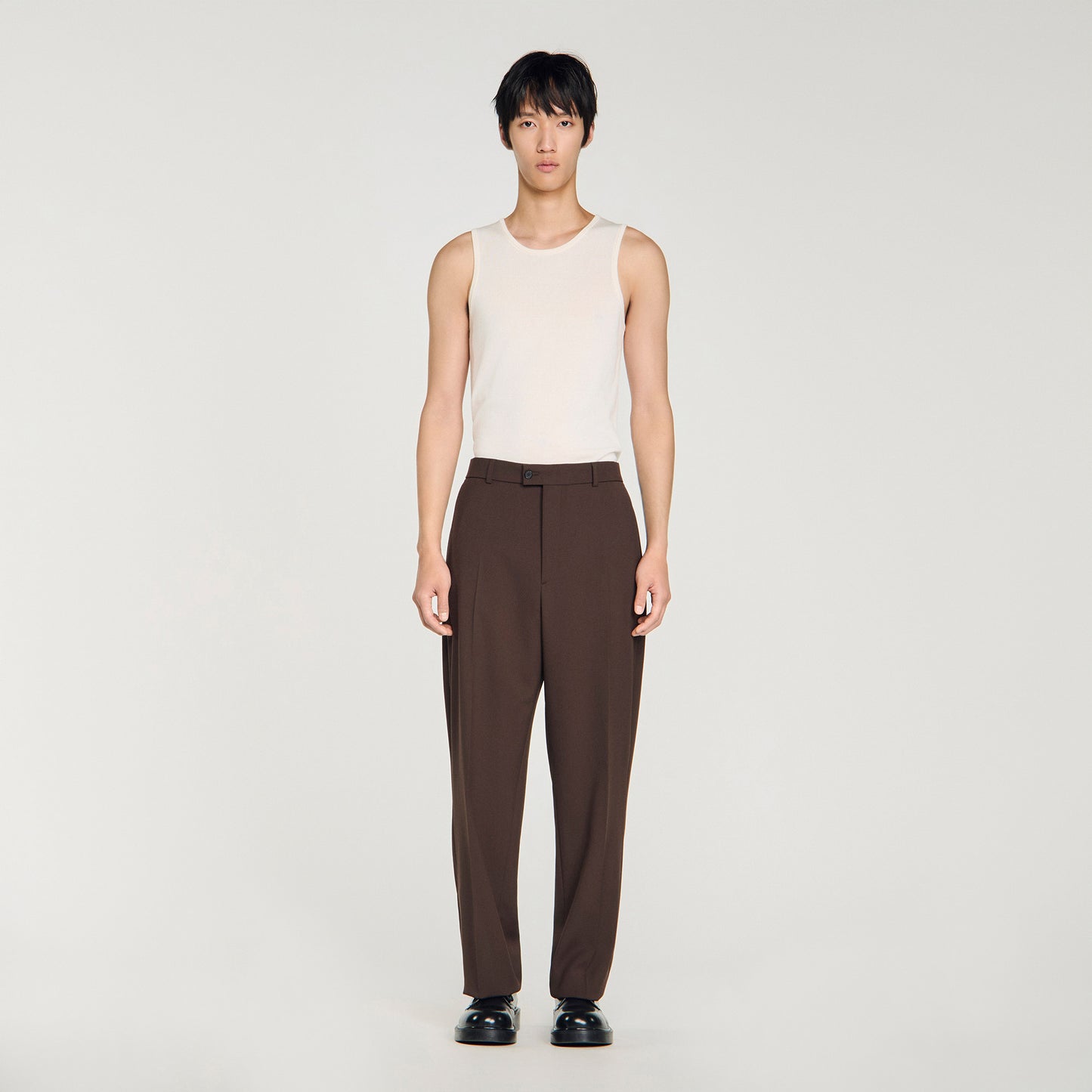Oversize Suit Oversized Wool Trousers Chocolate