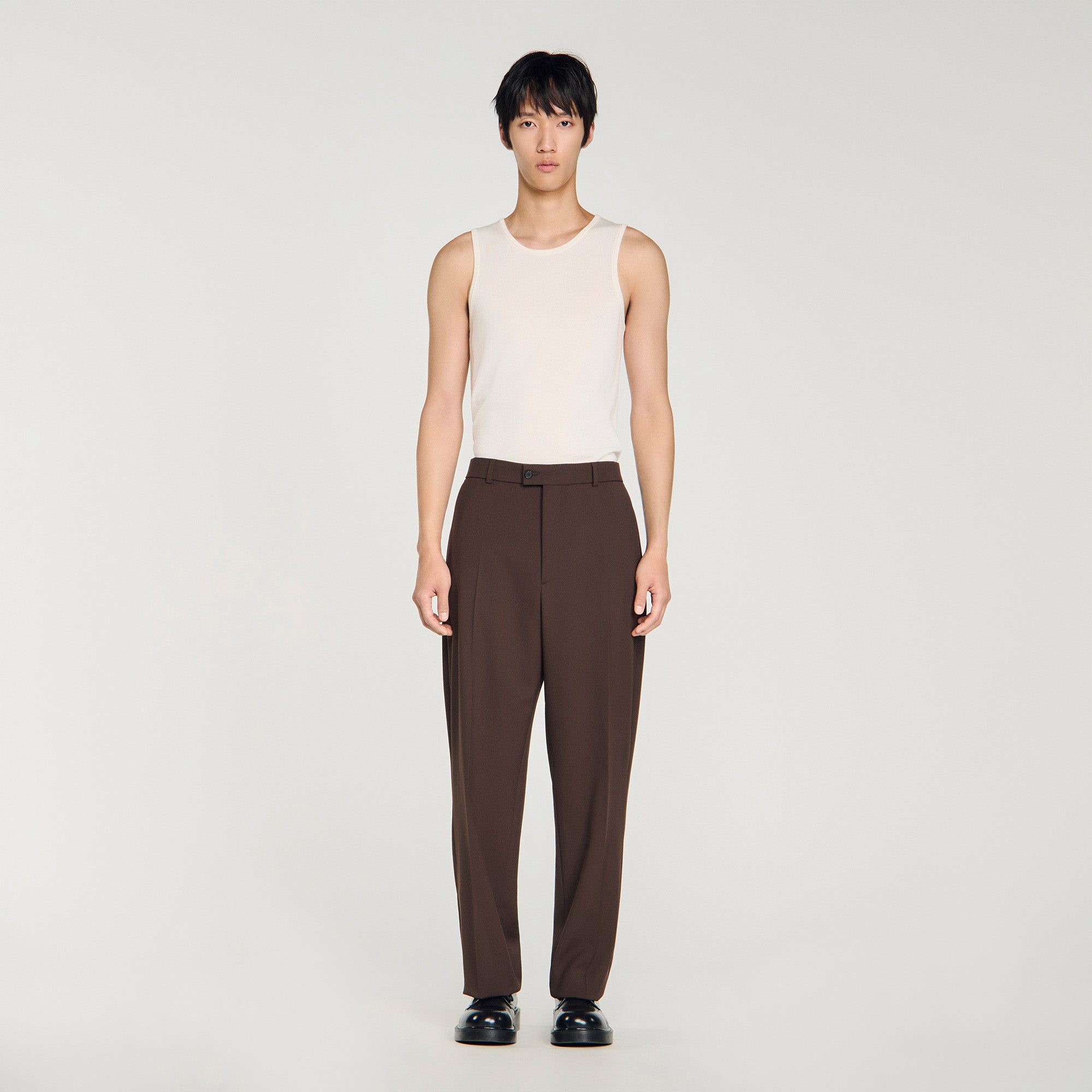 Oversize Suit Oversized Wool Trousers Chocolate