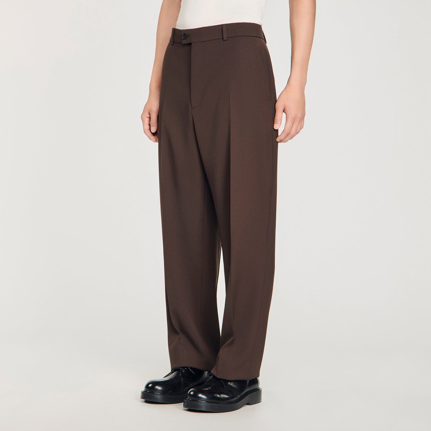 Oversize Suit Oversized Wool Trousers Chocolate