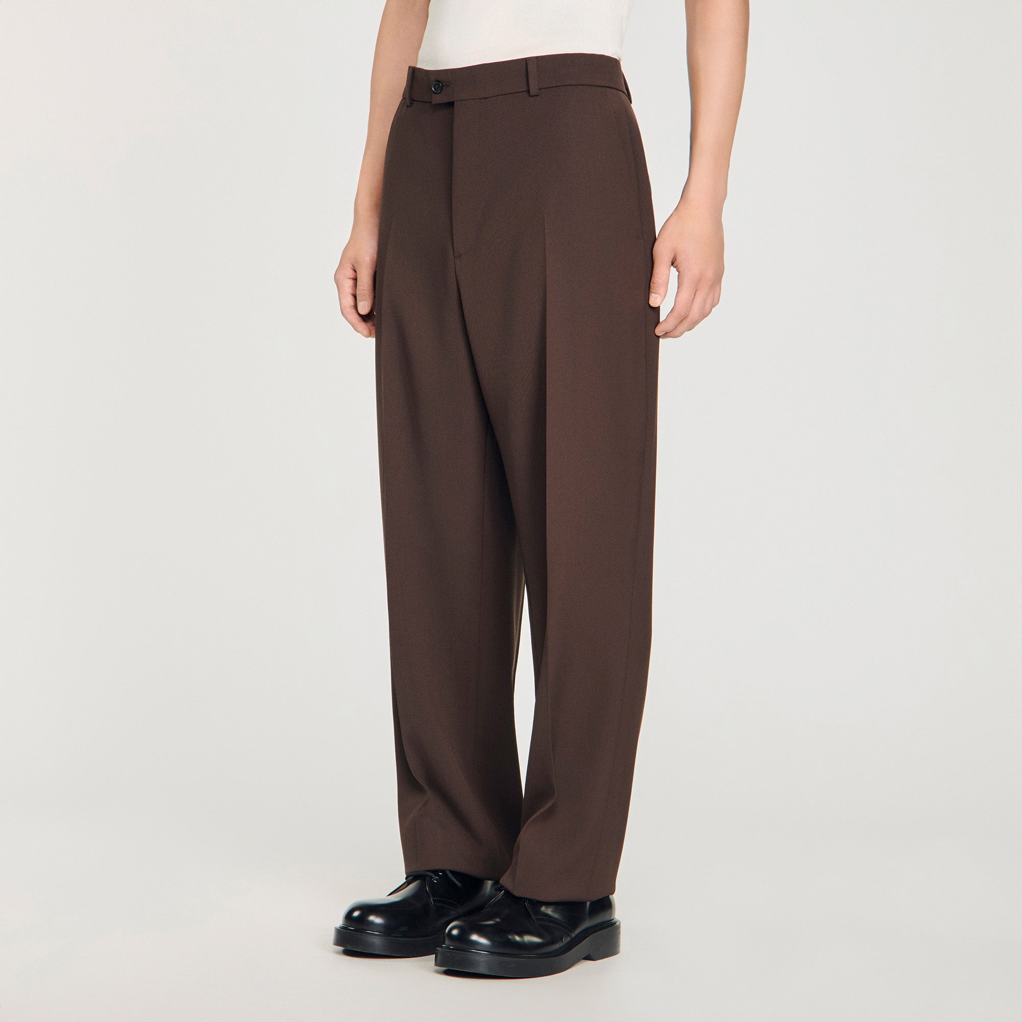 Oversize Suit Oversized Wool Trousers Chocolate