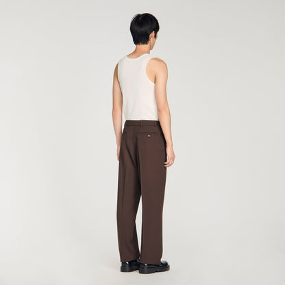 Oversize Suit Oversized Wool Trousers Chocolate