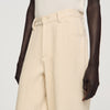 Balloon Pant Worker Wide-Leg Cotton Trousers Ecru