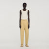 Gerard Pant Wide Pleated Cotton-Linen Trousers Beige