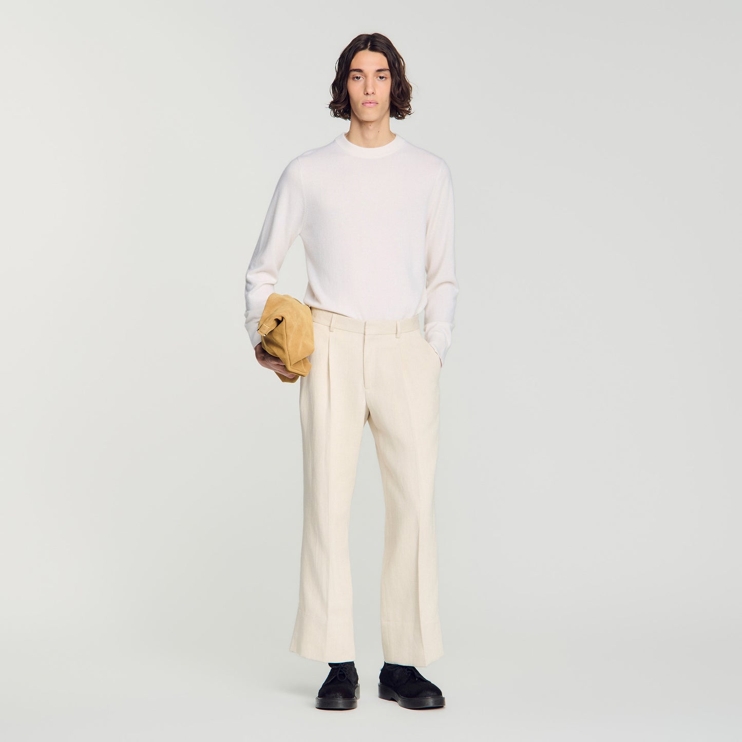 Pierre Pants Linen  Straight Leg Trousers Ecru