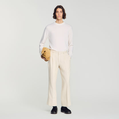 Pierre Pants Linen  Straight Leg Trousers Ecru