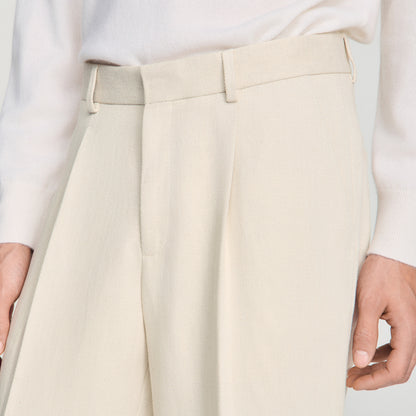 Pierre Pants Linen  Straight Leg Trousers Ecru