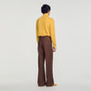 Mode Flannel Wide-leg wool suit trousers Brown