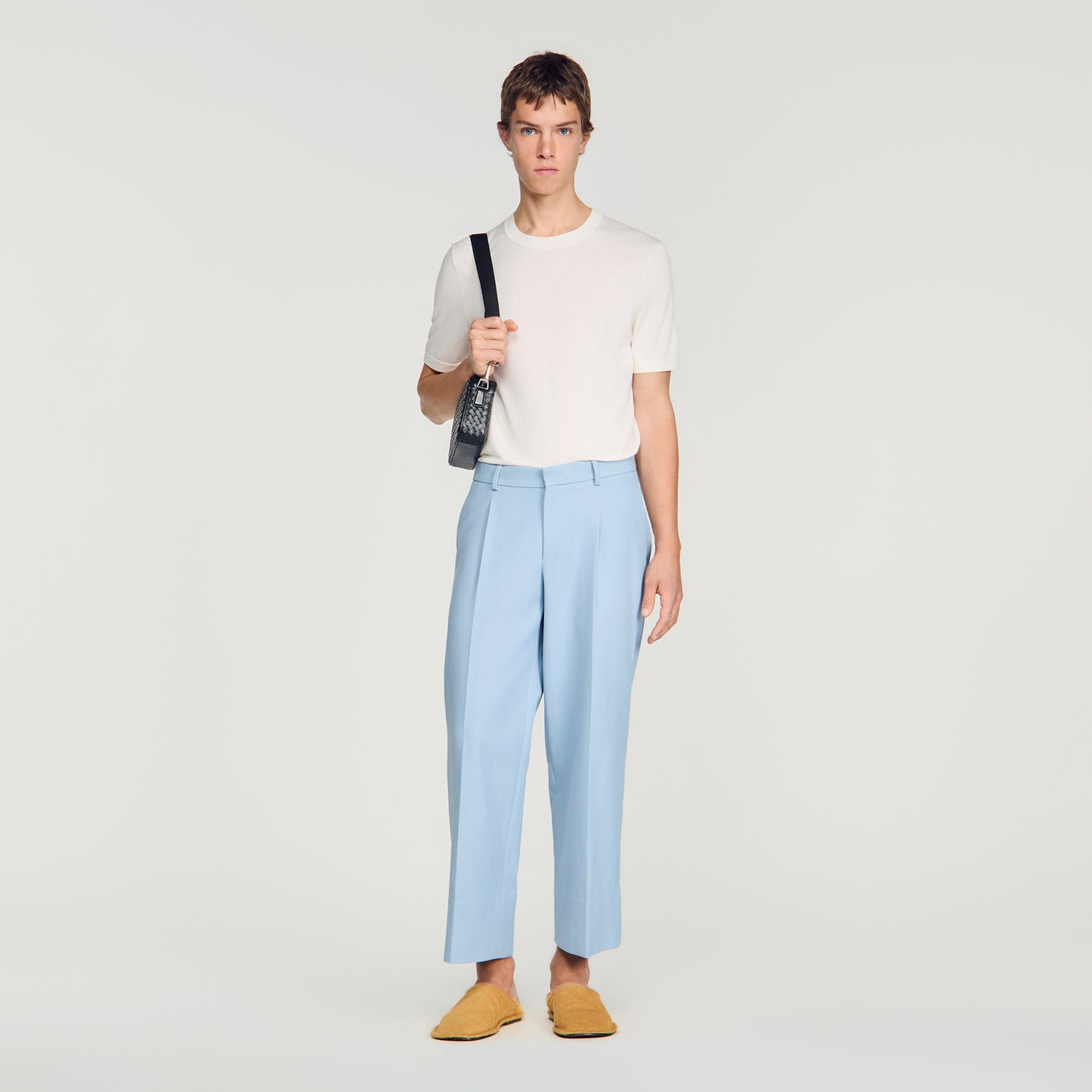 Pierre  Straight Leg Trousers Sky Blue