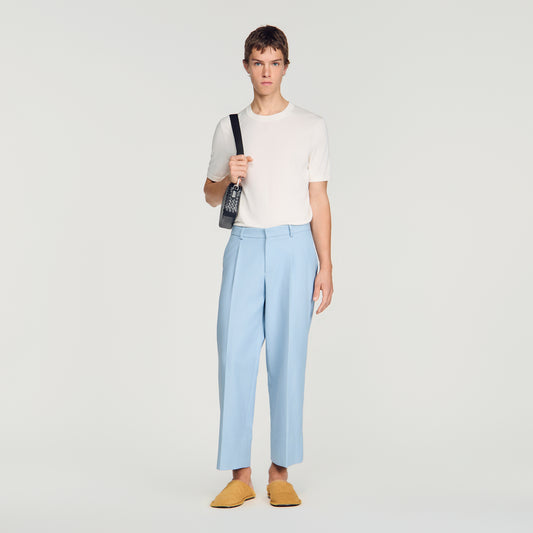 Pierre  Straight Leg Trousers Sky Blue