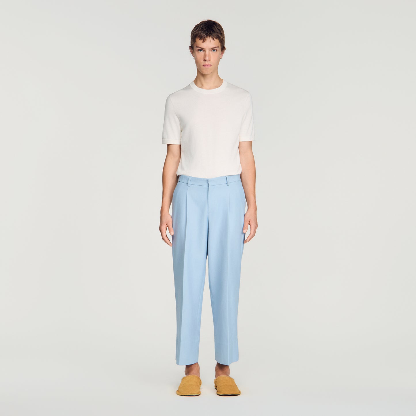 Pierre  Straight Leg Trousers Sky Blue