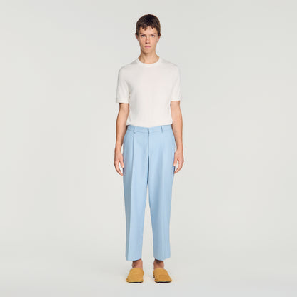 Pierre  Straight Leg Trousers Sky Blue