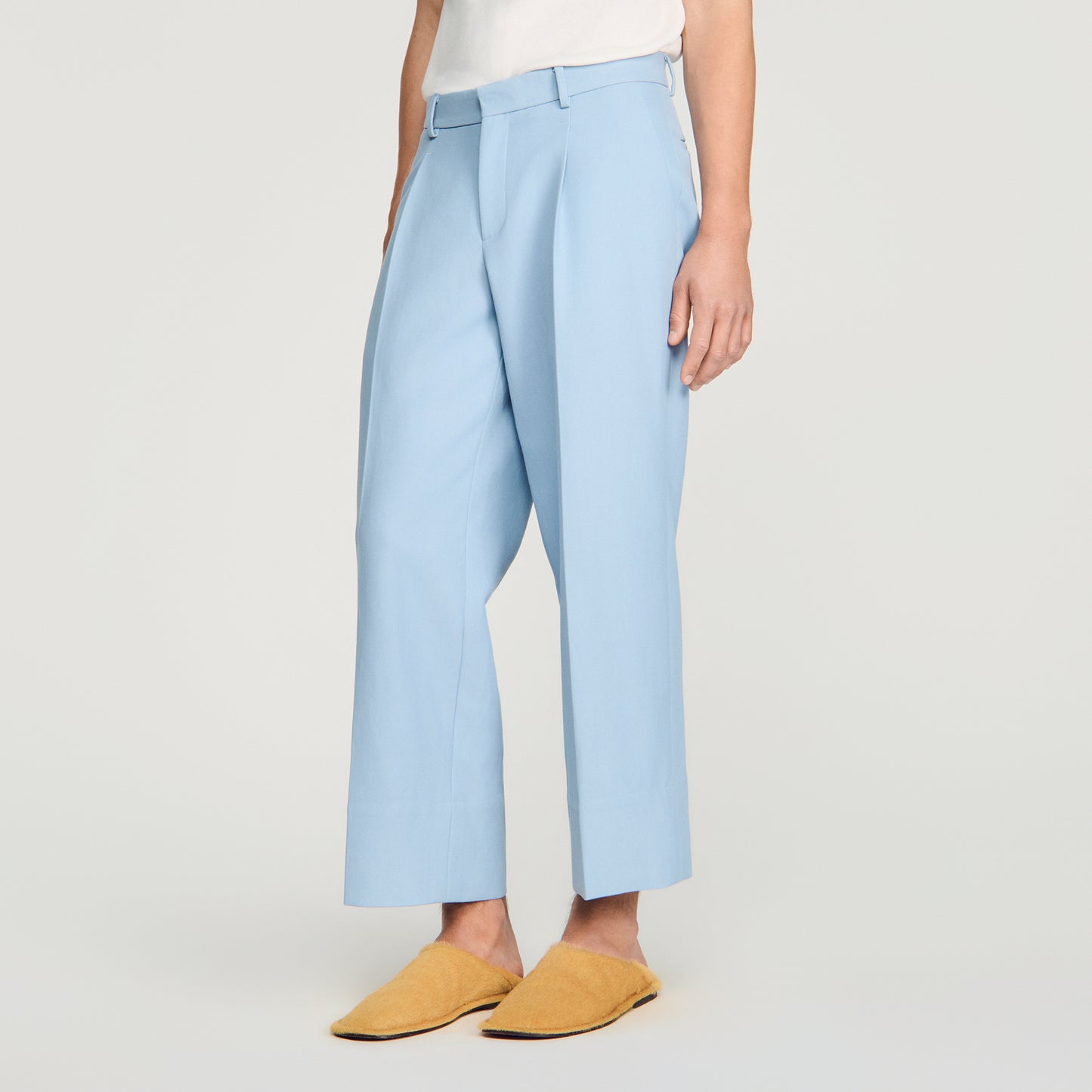Pierre  Straight Leg Trousers Sky Blue