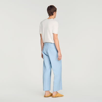 Pierre  Straight Leg Trousers Sky Blue