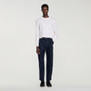 Gerard Pants Flannel Wide-leg wool trousers Navy Blue