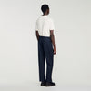 Gerard Pants Flannel Wide-leg wool trousers Navy Blue
