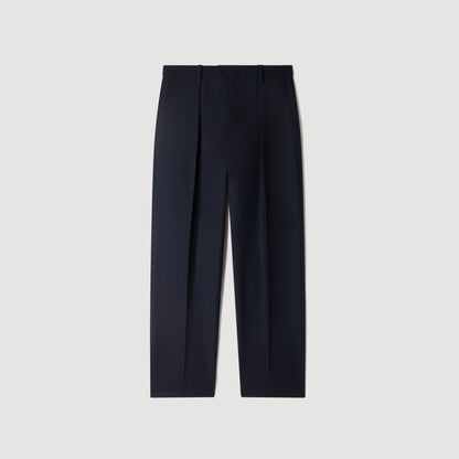 Gerard Pants Flannel Wide-leg wool trousers Navy Blue
