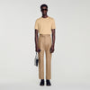 Gerard Pants Flannel Suit Beige Wide-leg wool suit trouser Beige
