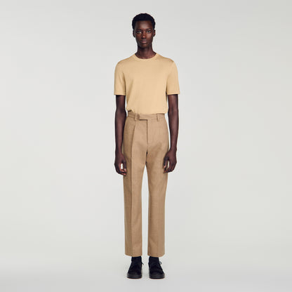 Gerard Pants Flannel Suit Beige Wide-leg wool suit trouser Beige