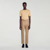 Gerard Pants Flannel Suit Beige Wide-leg wool suit trouser Beige