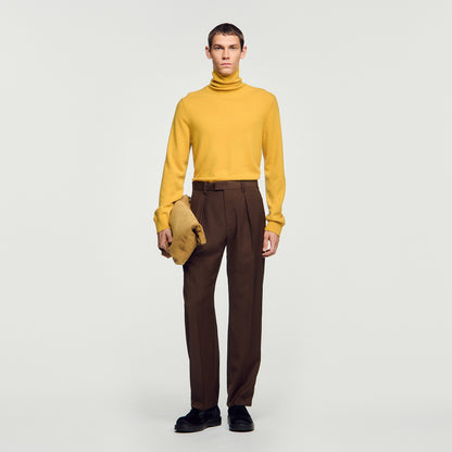 Gerard Pants Wool Wide-leg wool trousers Tabac Fonce