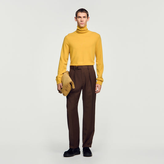 Gerard Pants Wool Wide-leg wool trousers Tabac Fonce