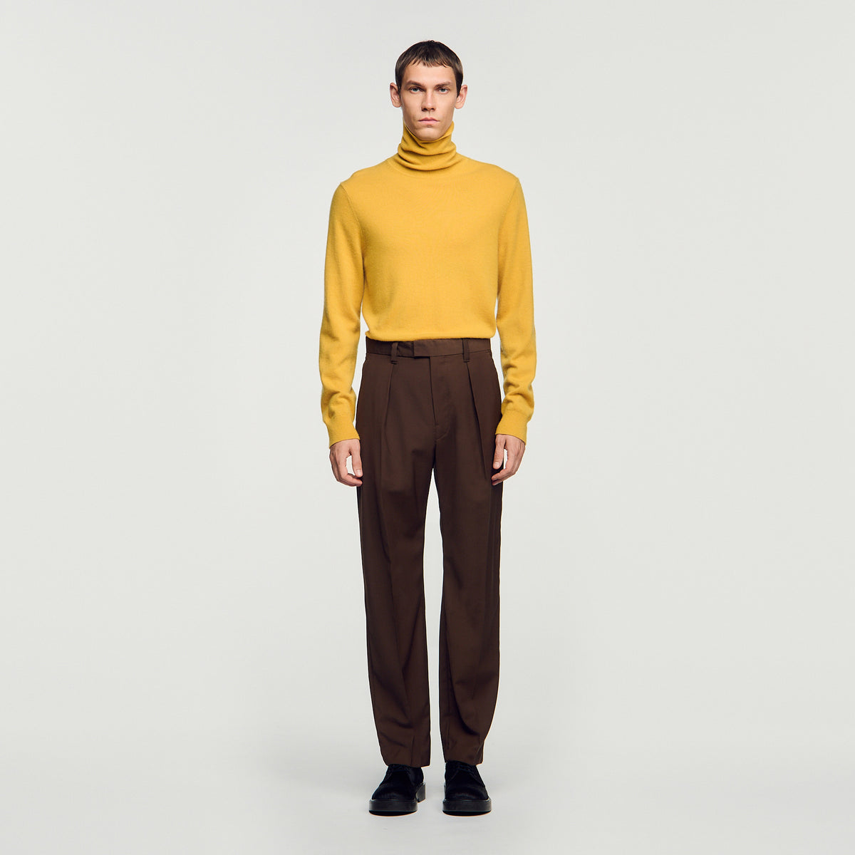 Gerard Pants Wool Wide-leg wool trousers Tabac Fonce