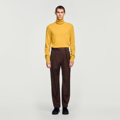 Gerard Pants Wool Wide-leg wool trousers Tabac Fonce