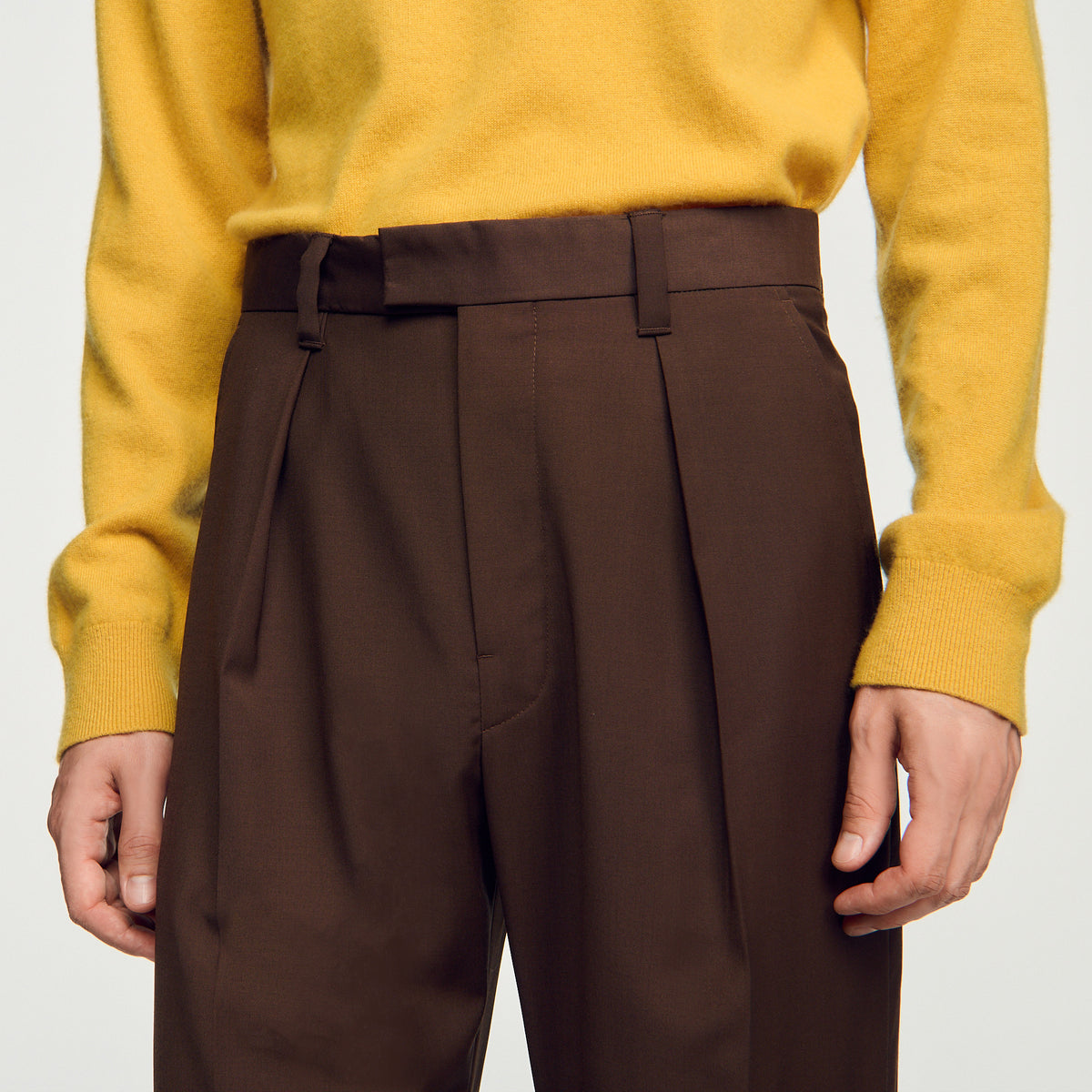Gerard Pants Wool Wide-leg wool trousers Tabac Fonce