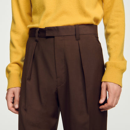 Gerard Pants Wool Wide-leg wool trousers Tabac Fonce