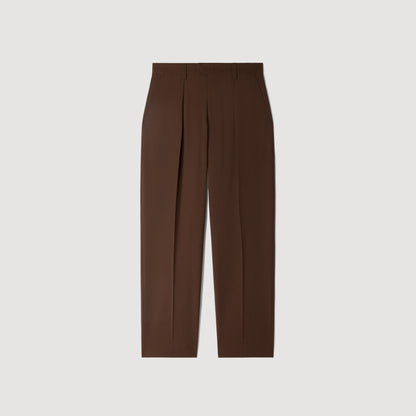 Gerard Pants Wool Wide-leg wool trousers Tabac Fonce