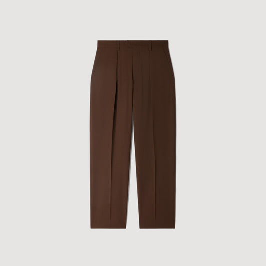 Gerard Pants Wool Wide-leg wool trousers Tabac Fonce