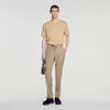 New Alpha Elasticated wool trousers Cappucino