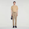 New Alpha Elasticated wool trousers Cappucino