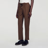 New Alpha Elasticated wool trousers Tabac Fonce